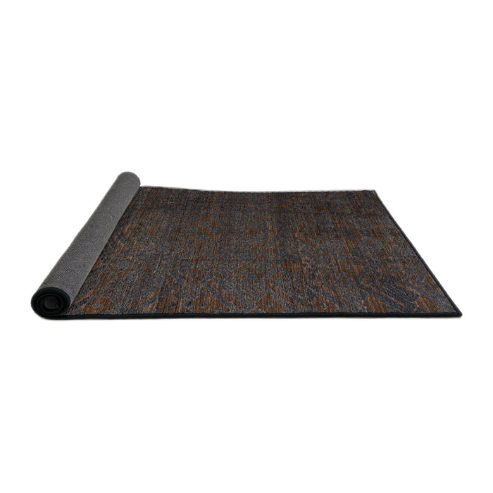 Sideview of Abstract Burgundy Brown Modern Rug, abs4870