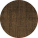 Round Abstract Brown Modern Rug, abs4870brn