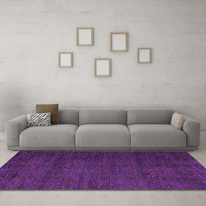 Machine Washable Abstract Purple Modern Area Rugs in a Living Room, wshabs4870pur