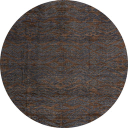 Round Machine Washable Abstract Burgundy Brown Rug, wshabs4870