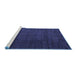 Sideview of Machine Washable Abstract Blue Modern Rug, wshabs4870blu