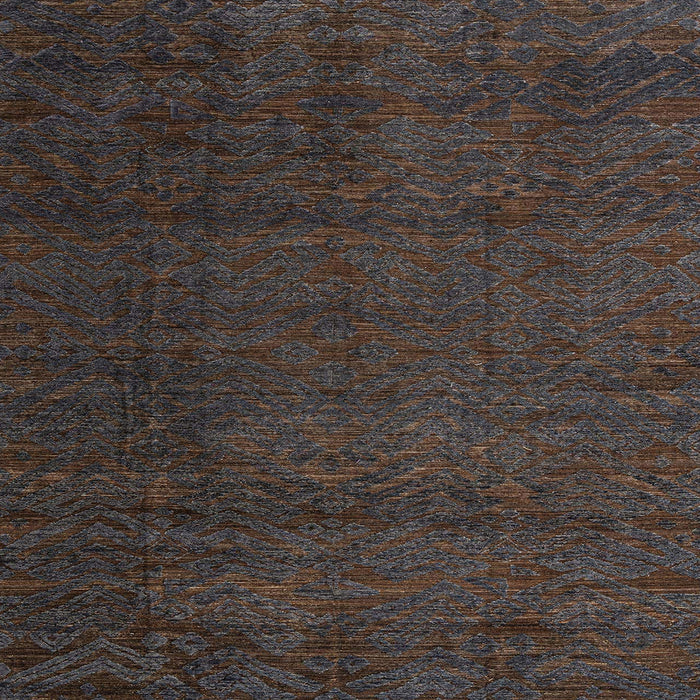 Square Abstract Burgundy Brown Modern Rug, abs4870