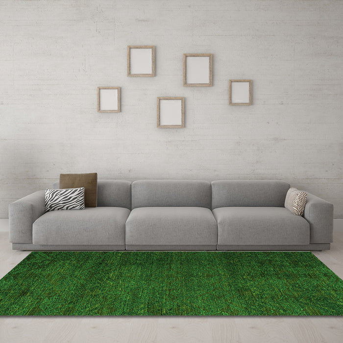 Machine Washable Abstract Green Modern Area Rugs in a Living Room,, wshabs4870grn