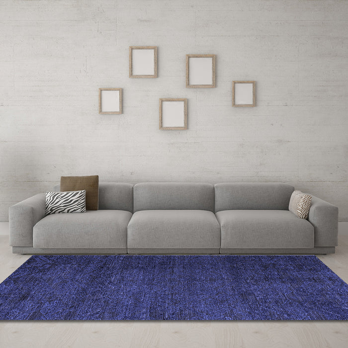 Machine Washable Abstract Blue Modern Rug in a Living Room, wshabs4870blu
