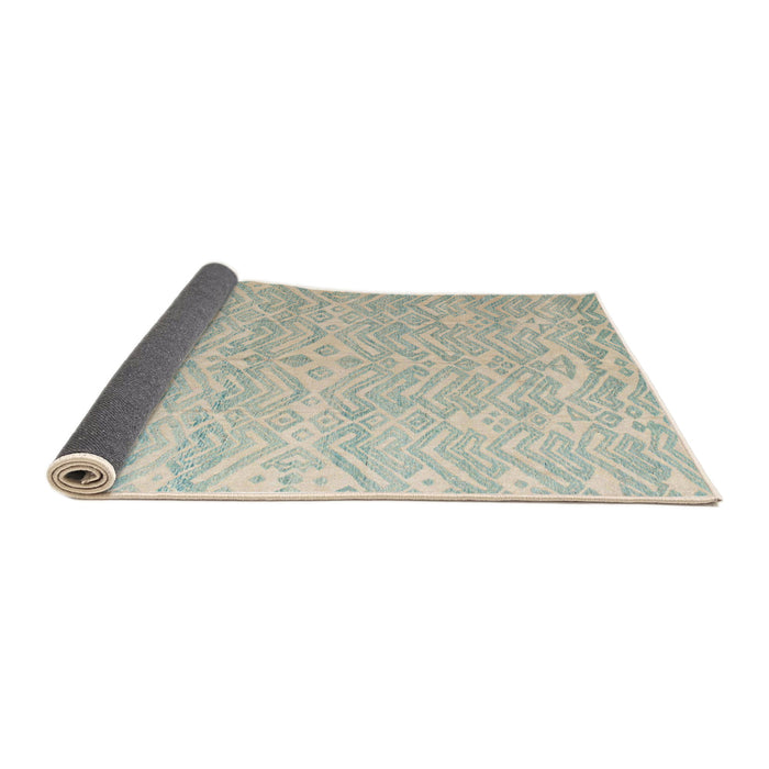 Sideview of Abstract Sage Green Modern Rug, abs4871