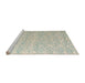 Sideview of Machine Washable Abstract Sage Green Rug, wshabs4871