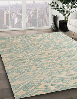 Machine Washable Abstract Sage Green Rug in a Family Room, wshabs4871