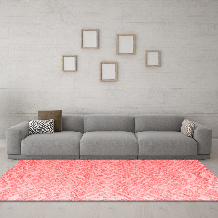 Modern Red Washable Rugs