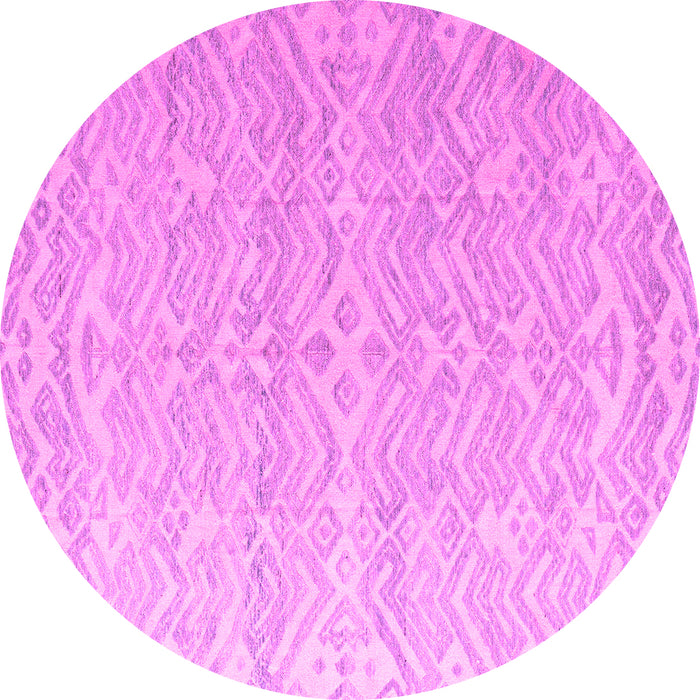 Round Machine Washable Abstract Pink Modern Rug, wshabs4871pnk