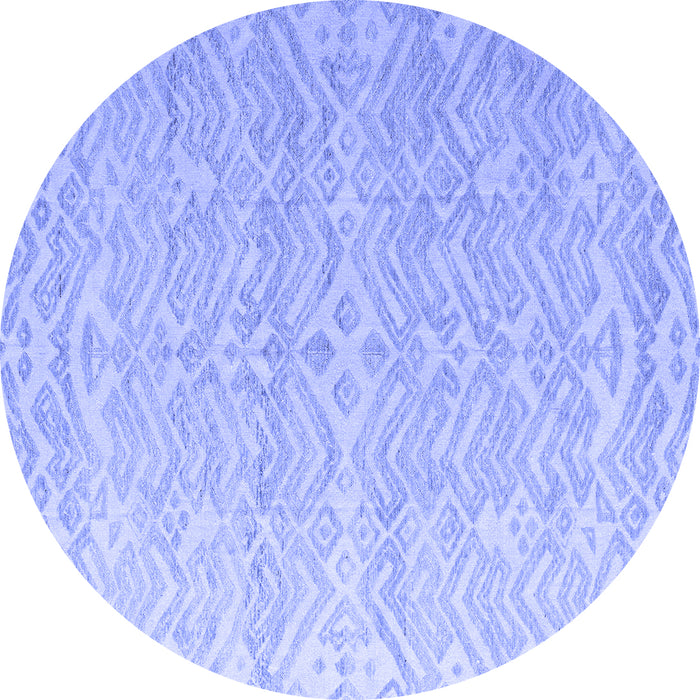Round Machine Washable Abstract Blue Modern Rug, wshabs4871blu