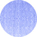 Round Machine Washable Abstract Blue Modern Rug, wshabs4871blu