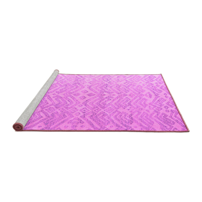 Sideview of Machine Washable Abstract Pink Modern Rug, wshabs4871pnk