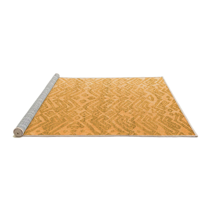 Sideview of Machine Washable Abstract Orange Modern Area Rugs, wshabs4871org