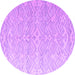 Round Machine Washable Abstract Purple Modern Area Rugs, wshabs4871pur