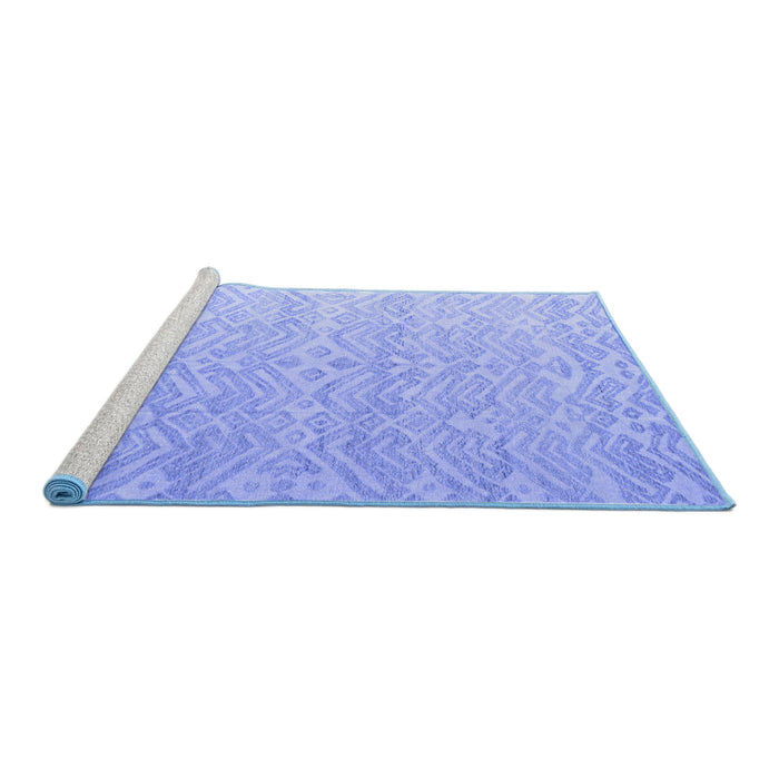 Sideview of Machine Washable Abstract Blue Modern Rug, wshabs4871blu