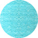 Round Machine Washable Abstract Light Blue Modern Rug, wshabs4871lblu