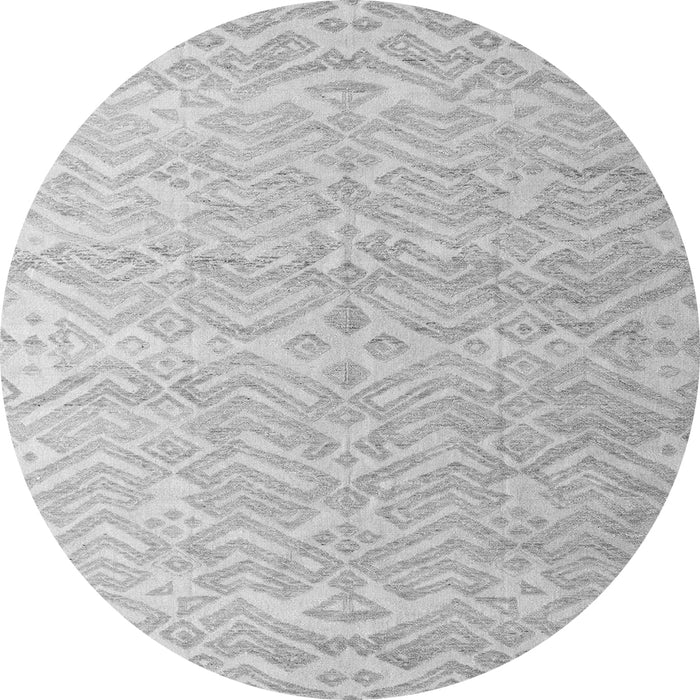 Round Abstract Gray Modern Rug, abs4871gry