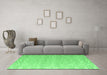 Machine Washable Abstract Emerald Green Modern Area Rugs in a Living Room,, wshabs4871emgrn