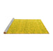 Sideview of Machine Washable Abstract Yellow Modern Rug, wshabs4871yw