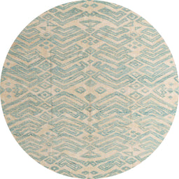 Round Machine Washable Abstract Sage Green Rug, wshabs4871