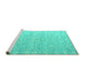 Sideview of Machine Washable Abstract Turquoise Modern Area Rugs, wshabs4871turq