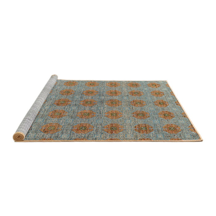 Sideview of Machine Washable Abstract Brown Rug, wshabs4872