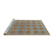 Sideview of Machine Washable Abstract Brown Rug, wshabs4872