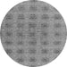 Round Abstract Gray Modern Rug, abs4872gry