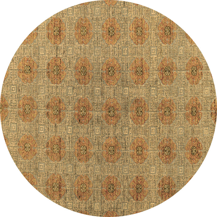 Round Machine Washable Abstract Brown Modern Rug, wshabs4872brn