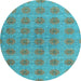 Round Machine Washable Abstract Light Blue Modern Rug, wshabs4872lblu