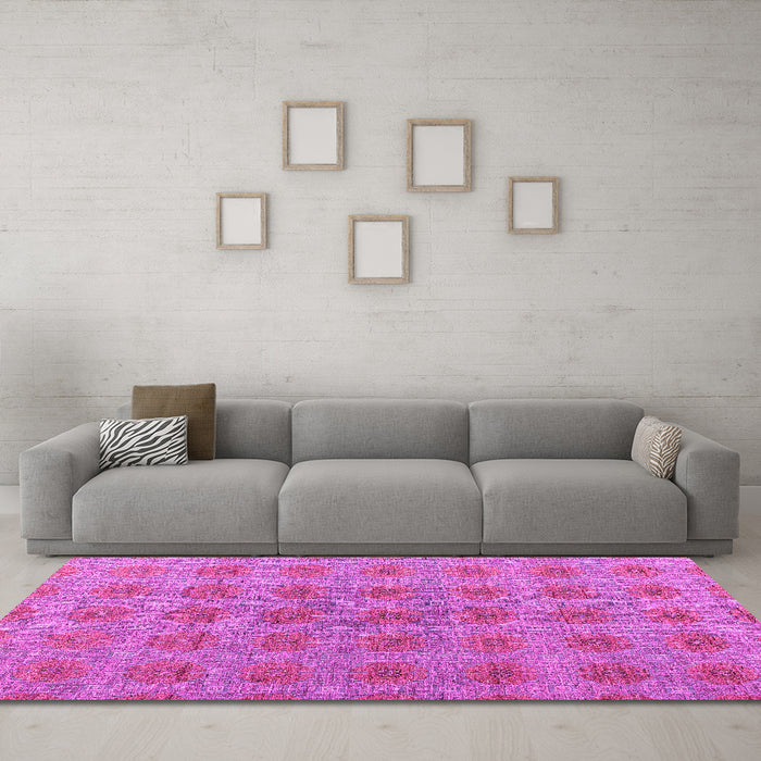 Machine Washable Abstract Pink Modern Rug in a Living Room, wshabs4872pnk