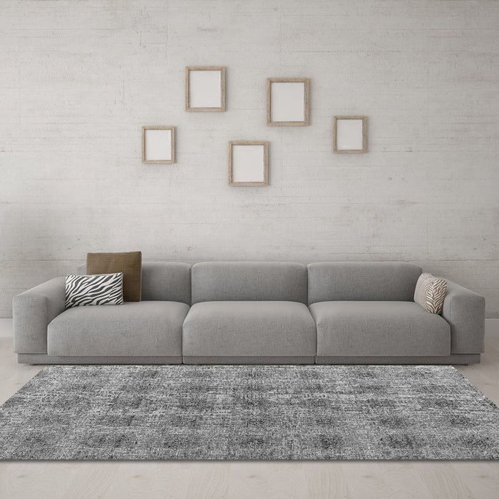 Machine Washable Abstract Gray Modern Rug in a Living Room,, wshabs4872gry