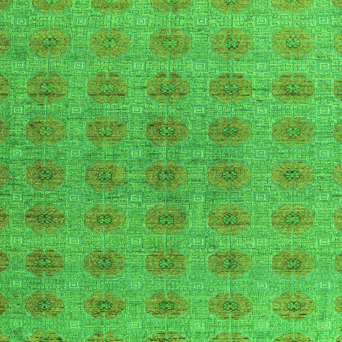 Square Abstract Green Modern Rug, abs4872grn