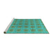 Sideview of Machine Washable Abstract Turquoise Modern Area Rugs, wshabs4872turq