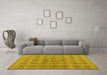 Machine Washable Abstract Yellow Modern Rug in a Living Room, wshabs4872yw