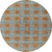 Round Abstract Brown Modern Rug, abs4872