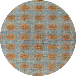 Round Machine Washable Abstract Brown Rug, wshabs4872