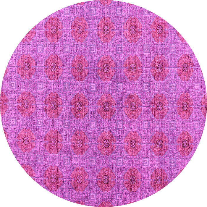 Round Abstract Pink Modern Rug, abs4872pnk