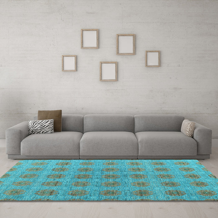 Machine Washable Abstract Light Blue Modern Rug in a Living Room, wshabs4872lblu