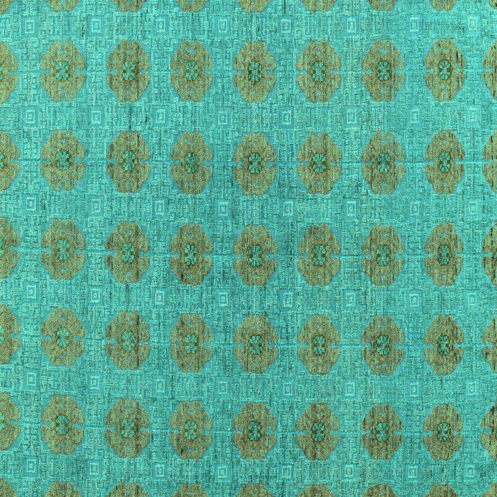 Square Abstract Turquoise Modern Rug, abs4872turq