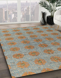 Machine Washable Abstract Brown Rug in a Family Room, wshabs4872
