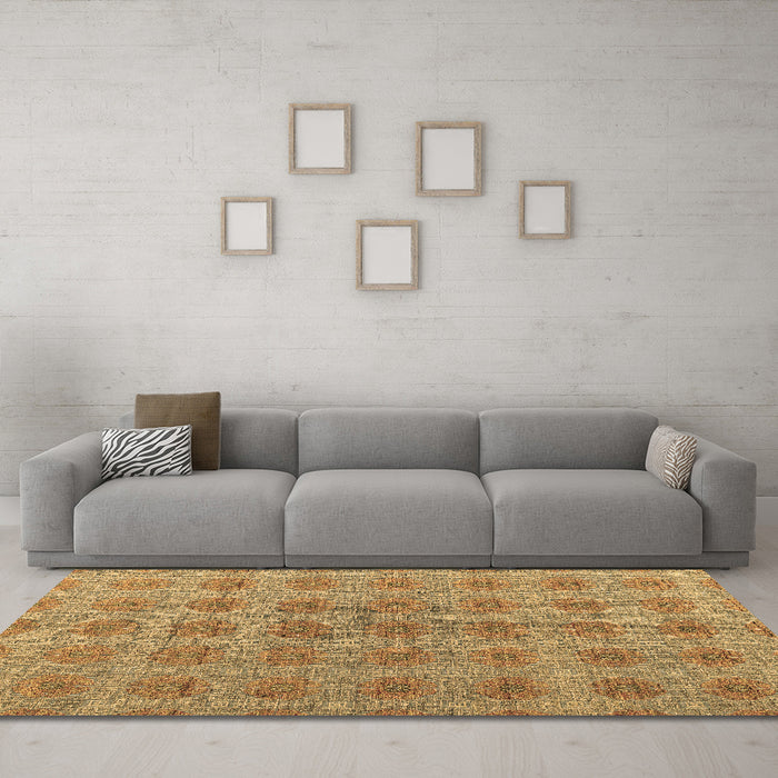 Machine Washable Abstract Brown Modern Rug in a Living Room,, wshabs4872brn