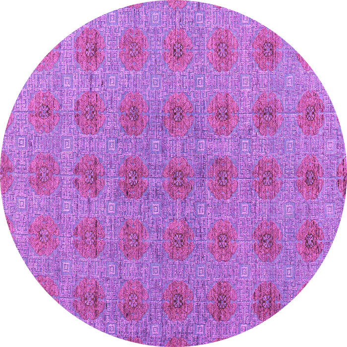 Round Machine Washable Abstract Purple Modern Area Rugs, wshabs4872pur