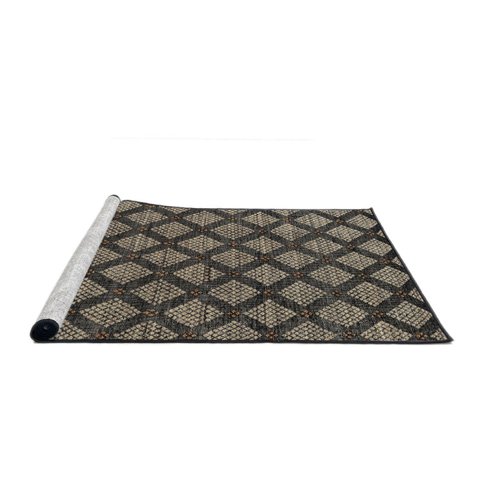 Sideview of Machine Washable Abstract Brown Rug, wshabs4873
