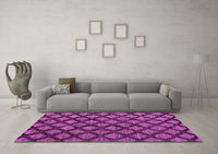 Machine Washable Abstract Pink Modern Rug, wshabs4873pnk