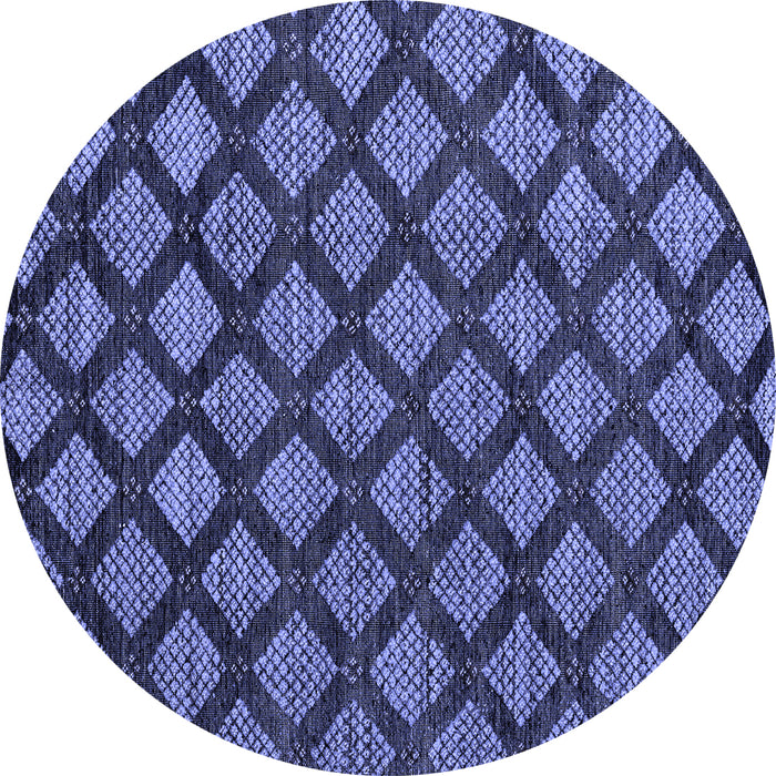 Round Machine Washable Abstract Blue Modern Rug, wshabs4873blu