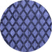 Round Machine Washable Abstract Blue Modern Rug, wshabs4873blu