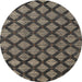 Round Abstract Brown Modern Rug, abs4873