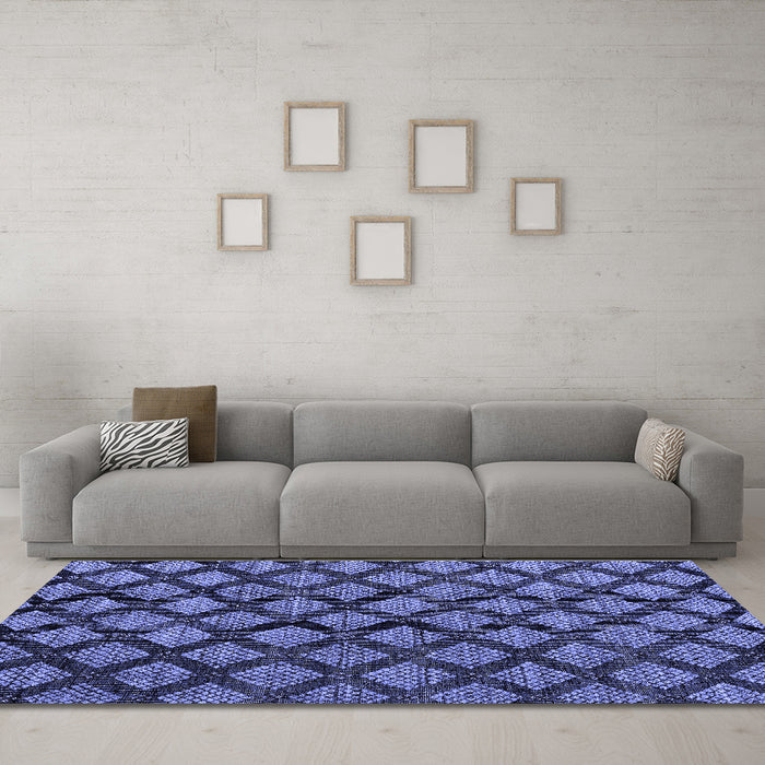 Machine Washable Abstract Blue Modern Rug in a Living Room, wshabs4873blu