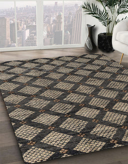 Abstract Brown Modern Rug in Family Room, abs4873